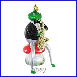 Christopher Radko Swamp Stompers Glass Ornaments St/3 Frog Music 0207970