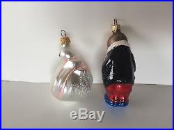 Christopher Radko Swan & Walrus Hand Made Glass Christmas Tree Ornament Lot