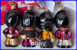 Christopher Radko THE BEATLES Little Gems Ornaments John Paul Ringo George Set 4