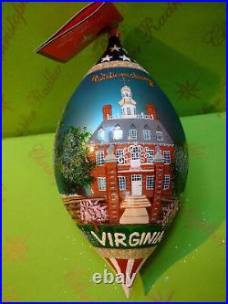 Christopher Radko Tarrytown Wishes Virginia Glass Ornament