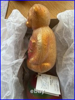 Christopher Radko Teddy Bear Glass Blown Finial Tree Topper. With Original Box