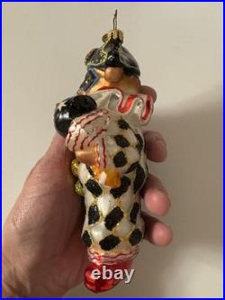 Christopher Radko Teddy Masquerade blown glass Christmas ornament, Preowned Christopher Radko Teddy Masquerade blown glass Christmas ornament, Preowned