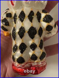 Christopher Radko Teddy Masquerade blown glass Christmas ornament, Preowned Christopher Radko Teddy Masquerade blown glass Christmas ornament, Preowned