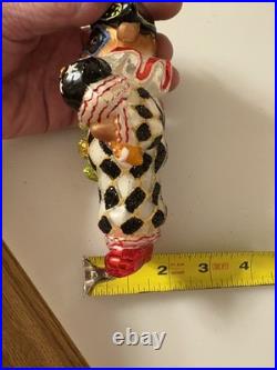 Christopher Radko Teddy Masquerade blown glass Christmas ornament, Preowned