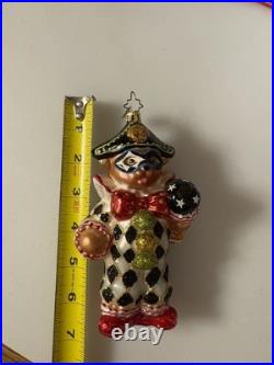 Christopher Radko Teddy Masquerade blown glass Christmas ornament, Preowned Christopher Radko Teddy Masquerade blown glass Christmas ornament, Preowned