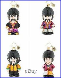 Christopher Radko The BEATLES Set of 4 Rock and Roll Band Christmas Ornaments