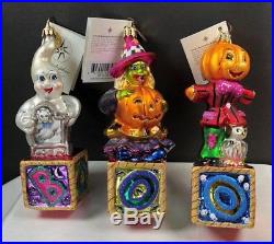 Christopher Radko The Frady Bunch Set of 3 Halloween Ornaments with tag & box