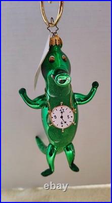 Christopher Radko Tick Tock Crocodile Italian Ornament NWT