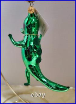 Christopher Radko Tick Tock Crocodile Italian Ornament NWT