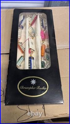 Christopher Radko Train Garland with Box AS IS READ 2 Cars Damaged