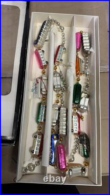 Christopher Radko Train Garland with Box AS IS READ 2 Cars Damaged