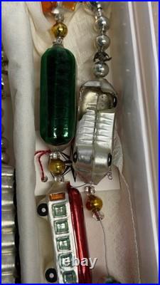 Christopher Radko Train Garland with Box AS IS READ 2 Cars Damaged