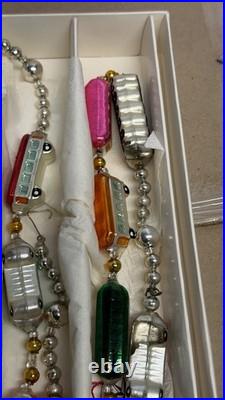 Christopher Radko Train Garland with Box AS IS READ 2 Cars Damaged