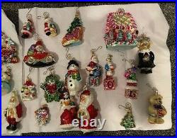 Christopher Radko, Train, Snowman, Disney, Sleigh, Ornaments Lot of 47