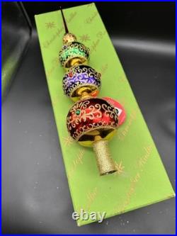 Christopher Radko Truly Multi Faceted Finial 1019526 16 Gold Red Purple Green