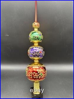 Christopher Radko Truly Multi Faceted Finial 1019526 16 Gold Red Purple Green