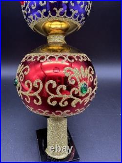 Christopher Radko Truly Multi Faceted Finial 1019526 16 Gold Red Purple Green