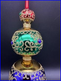 Christopher Radko Truly Multi Faceted Finial 1019526 16 Gold Red Purple Green