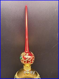 Christopher Radko Truly Multi Faceted Finial 1019526 16 Gold Red Purple Green