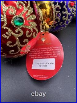 Christopher Radko Truly Multi Faceted Finial 1019526 16 Gold Red Purple Green