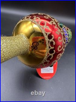 Christopher Radko Truly Multi Faceted Finial 1019526 16 Gold Red Purple Green