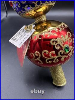 Christopher Radko Truly Multi Faceted Finial 1019526 16 Gold Red Purple Green