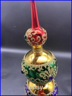 Christopher Radko Truly Multi Faceted Finial 1019526 16 Gold Red Purple Green