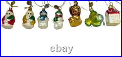 Christopher Radko Unique Variety of Blown Glass Christmas Ornaments MINT 7pc Lot