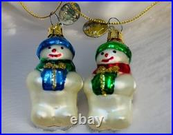 Christopher Radko Unique Variety of Blown Glass Christmas Ornaments MINT 7pc Lot