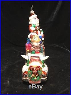 Christopher Radko University Of Texas Santa Christmas Ornament UT Longhorns TS
