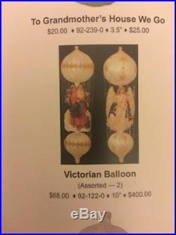 Christopher Radko Victorian Balloon 92-122-0 Wire Ornament Winter Angel Vintage