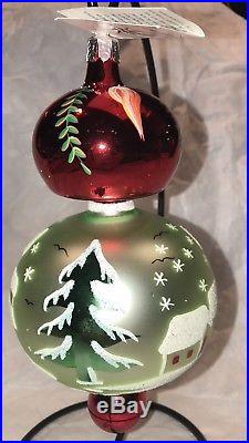 Christopher Radko Vintage 1988 Mushroom Winter Glass Ornament