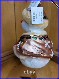 Christopher Radko Vintage 1998 Jolly Wrap Glass Ornament Snowman Wrap Scarf 8
