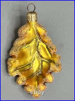 Christopher Radko Vintage Autumn Maple Leaf Ornament Case 12 /GOLD NIB RARE