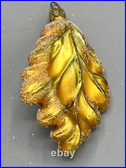 Christopher Radko Vintage Autumn Maple Leaf Ornament Case 12 /GOLD NIB RARE