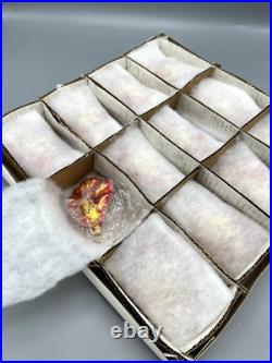 Christopher Radko Vintage Case of 12 OAK Leaf / Mini Oak Frost/RED NIB RARE