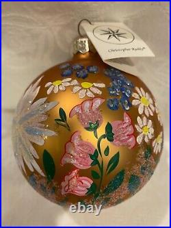 Christopher Radko Vintage/Rare Glass Ball Ornament ENGLISH GARDEN, NWT, 96-199