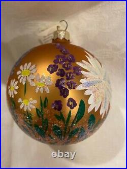 Christopher Radko Vintage/Rare Glass Ball Ornament ENGLISH GARDEN, NWT, 96-199