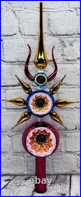 Christopher Radko Vintage Reflector Finial 00-500-0 17 Glass Tree Topper Rare