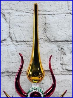 Christopher Radko Vintage Reflector Finial 00-500-0 17 Glass Tree Topper Rare