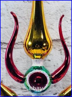 Christopher Radko Vintage Reflector Finial 00-500-0 17 Glass Tree Topper Rare