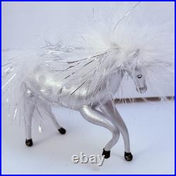 Christopher Radko Vintage Silver Lightning Italian Christmas Glass Ornament RARE