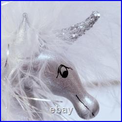Christopher Radko Vintage Silver Lightning Italian Christmas Glass Ornament RARE