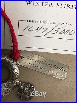 Christopher Radko WINTER SPIRIT Sterling Silver Santa Ornament limited edition