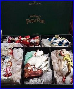 Christopher Radko Walt Disney 1998 Peter Pan Mouth-Blown Glass Ornament Set of 5