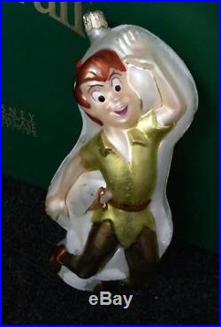 Christopher Radko Walt Disney 1998 Peter Pan Mouth-Blown Glass Ornament Set of 5