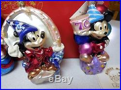 Christopher Radko Walt Disney 70 Happy Years Xmas Ornaments