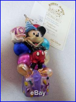 Christopher Radko Walt Disney 70 Happy Years Xmas Ornaments