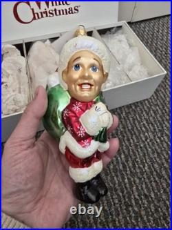 Christopher Radko White Christmas Movie Ornament Set- all 4 in Original Box RARE