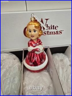 Christopher Radko White Christmas Movie Ornament Set- all 4 in Original Box RARE